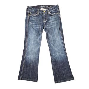 7 For All Mankind Blue Flare Wide Leg Denim